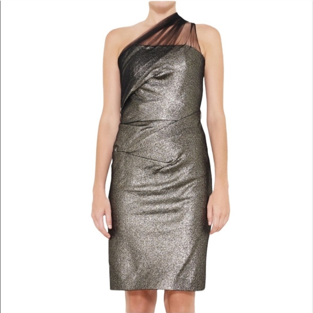 Lela Rose Strapless Metallic Dress Size 6